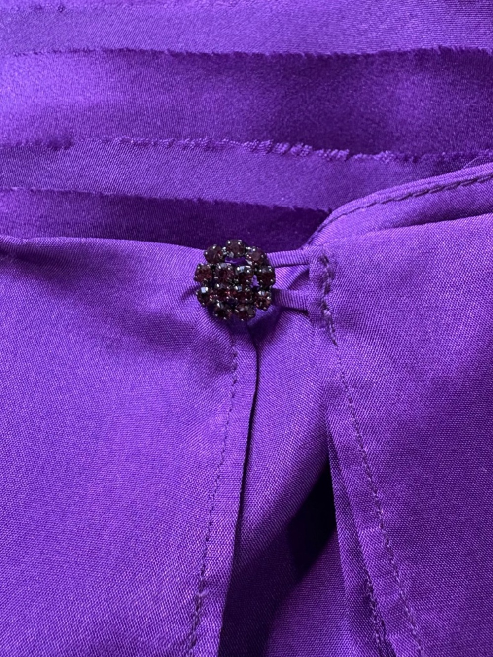 CH Carolina Herrera Purple Silk Dress Cocktail Evening Designer Bow Detail - Picture 10 of 13